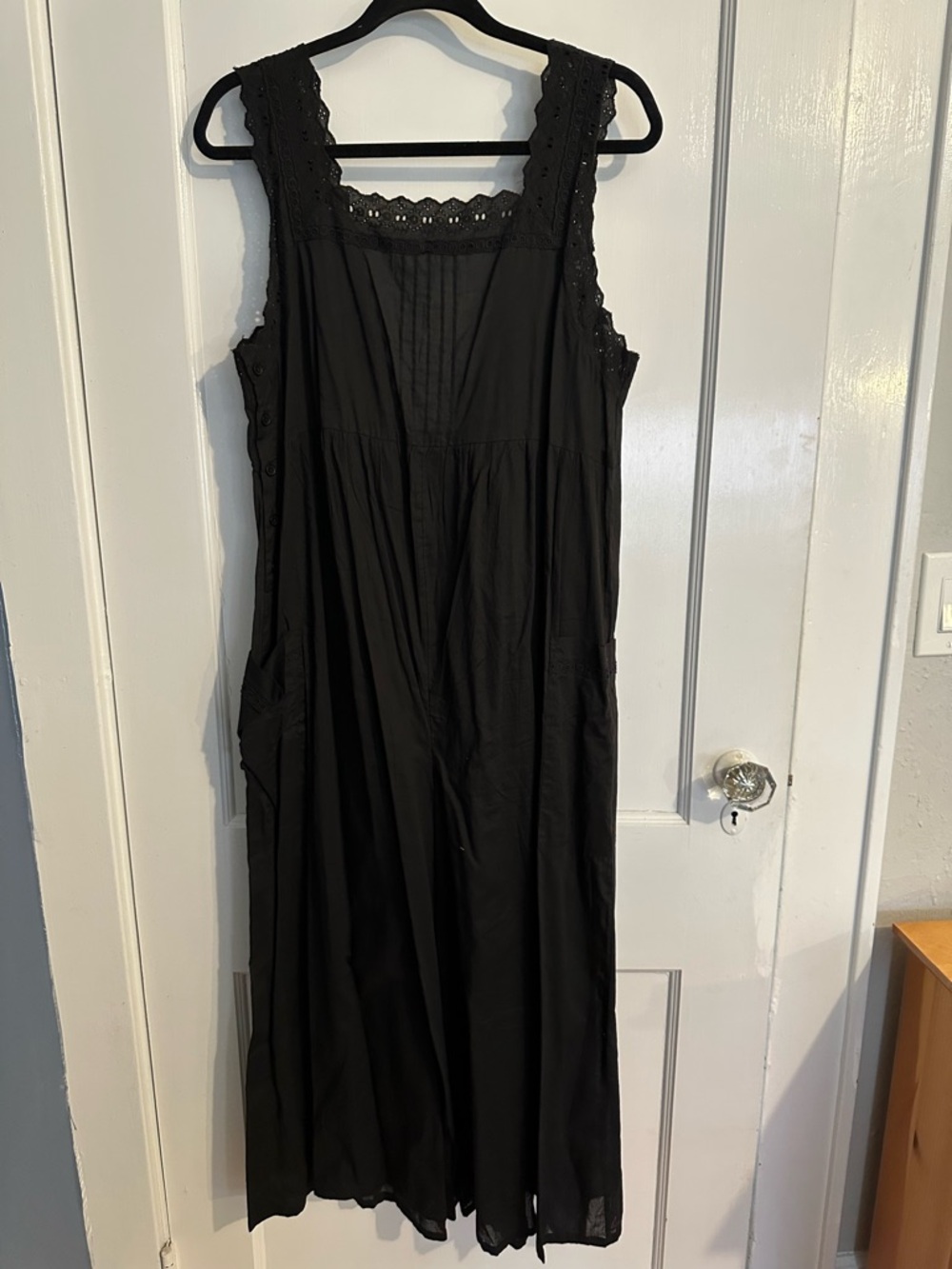 ASOS, NWOT, Black Sleeveless Lace-Trim Jumpsuit, Size 8
